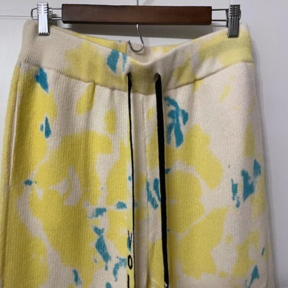 NWT Zadig & Voltaire Tie Dye Steevy Cashmere Pants Joggers Yellow Blue Medium - Picture 4 of 16
